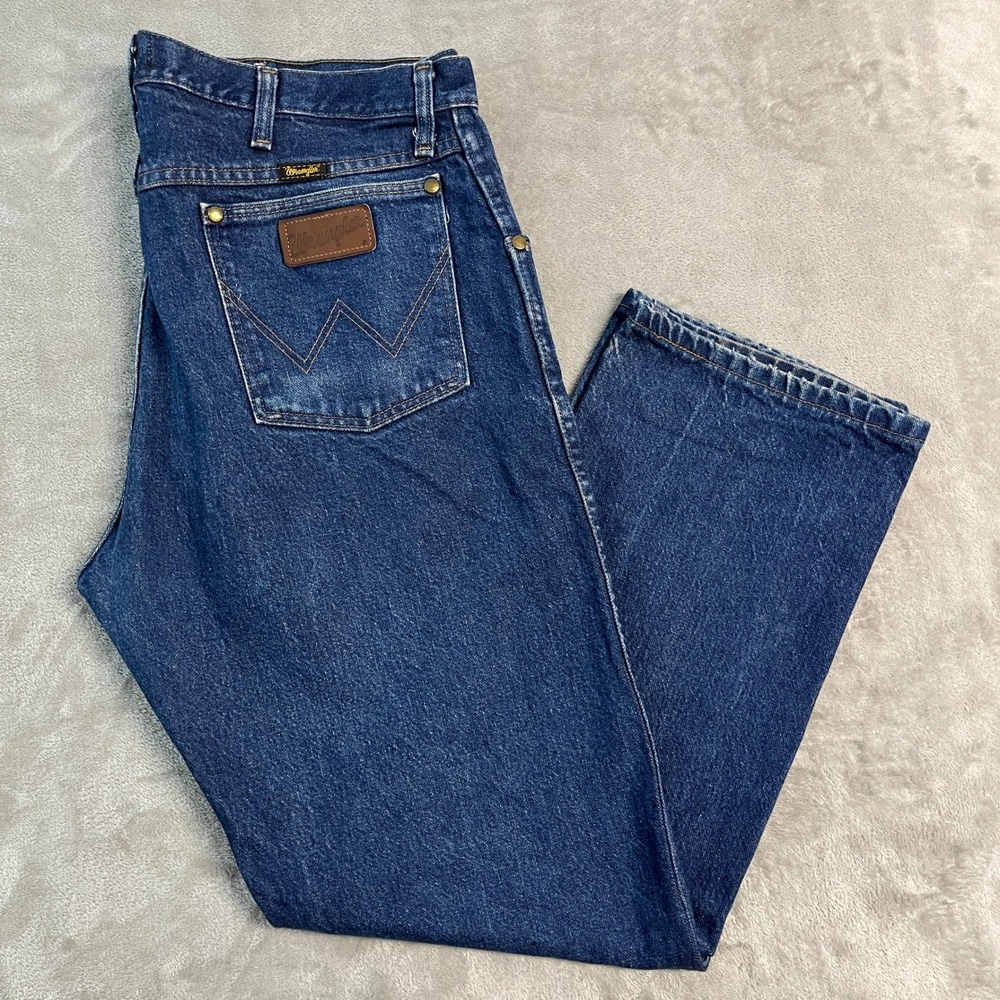 Wrangler 47MWZ Regular Fit Cowboy Cut Jeans Mens 38x30* Dark Wash Blue Denim